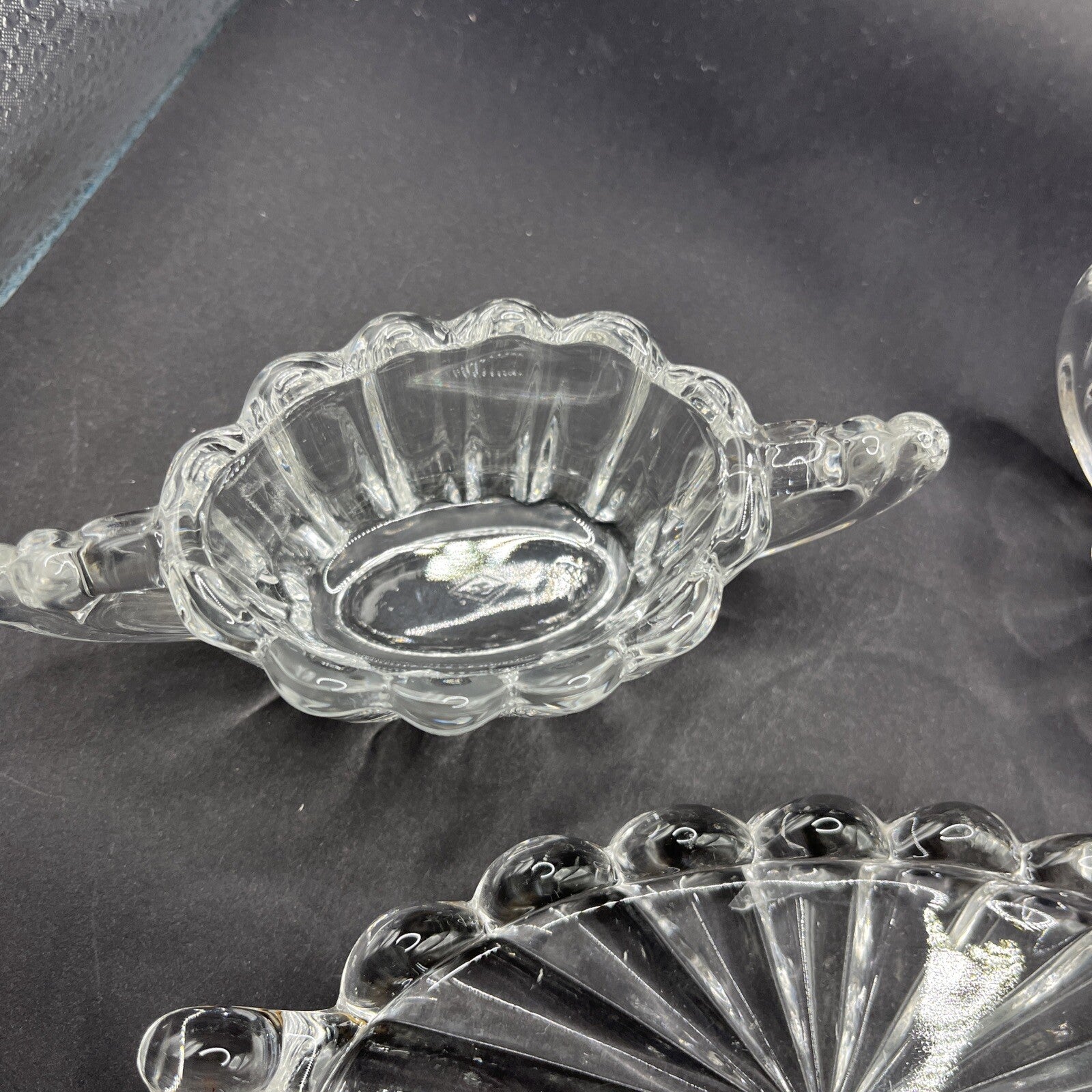 Heisey Glass Co Antique Cream & Sugar With Tray.