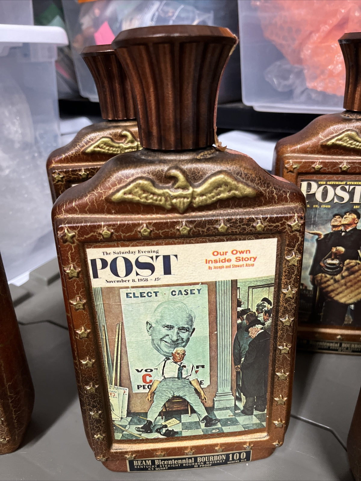VTG Jim Beam Decanter 1976 Bicentennial Limited Edition Series Rockwell Lot Of 6