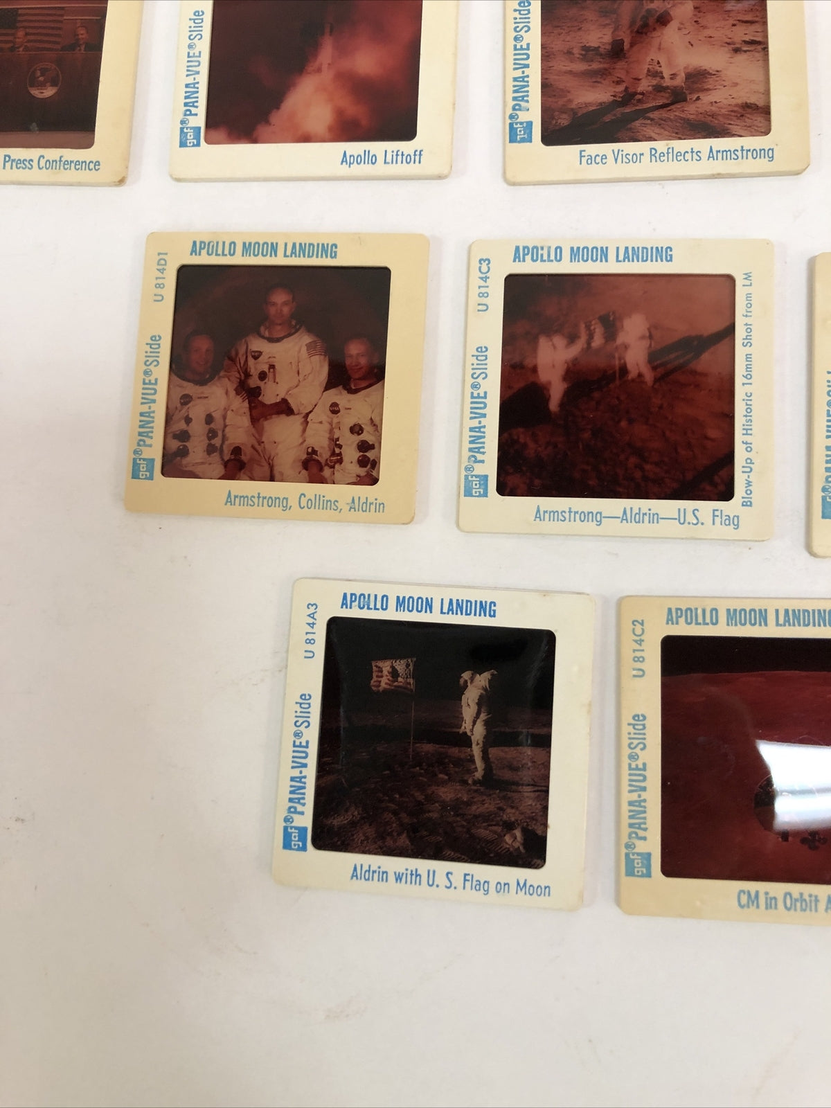 Apollo Moon Landings 19 Color Slides Pana-Vue 