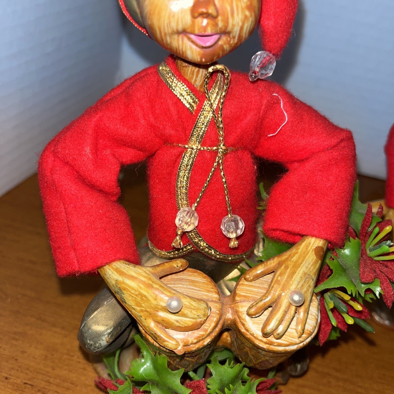 3 Vintage Asian Boys Playing Instruments Figurines Pixie Elf Hong Kong Christmas