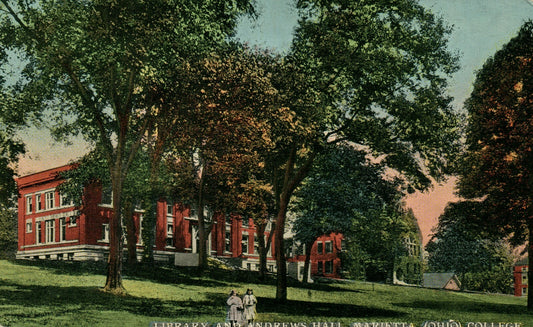 1916 Library and Andrews Hall Marietta  College OHIO OH Postcard