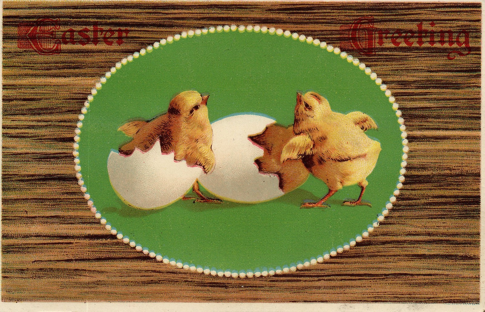 Gel Chick Hatching Green Easter Chick Greeting Postcard
