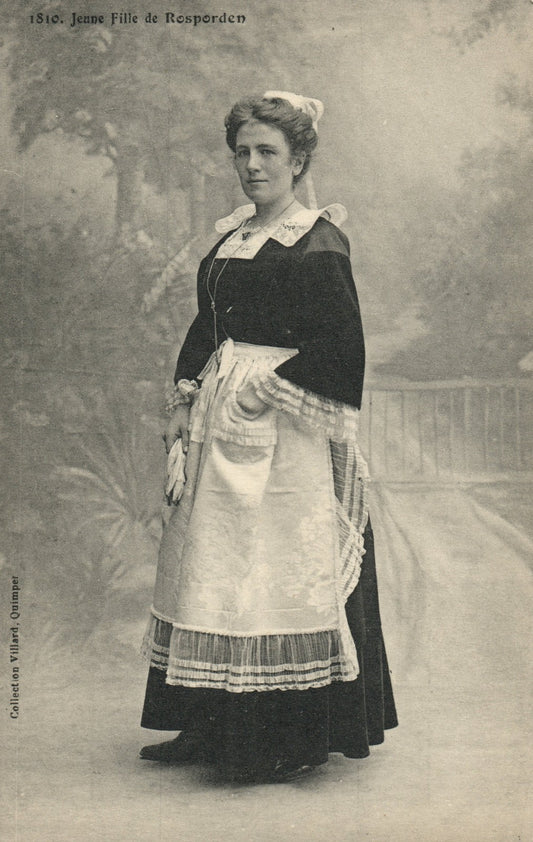 1810 Jeune Fille de Rosporden French France Costumes Postcard