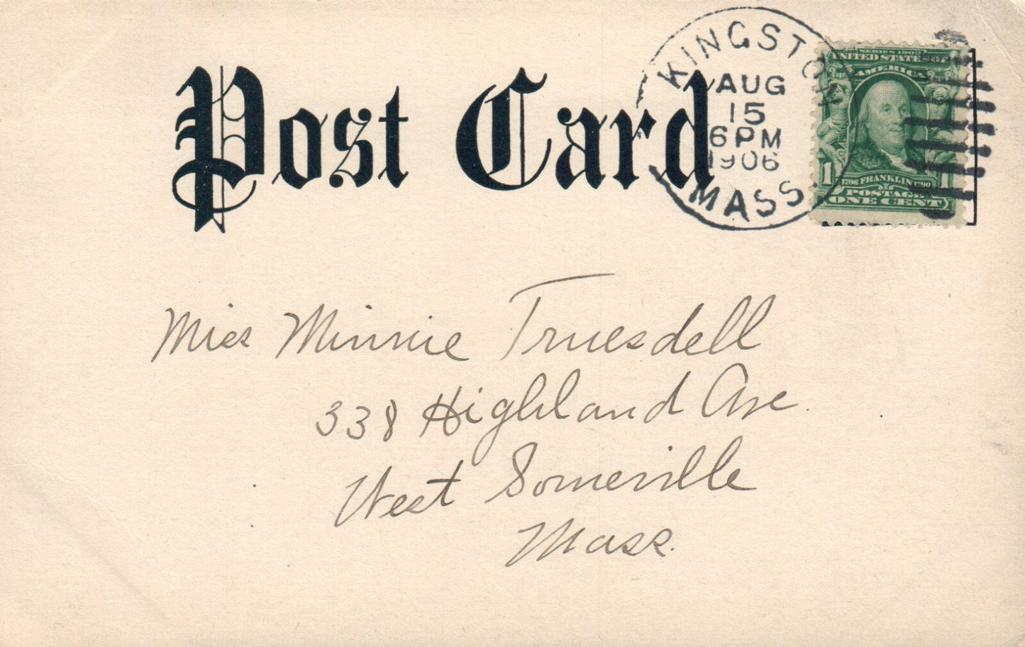 Public Library, Kingston, Massachusetts Mass Postcard