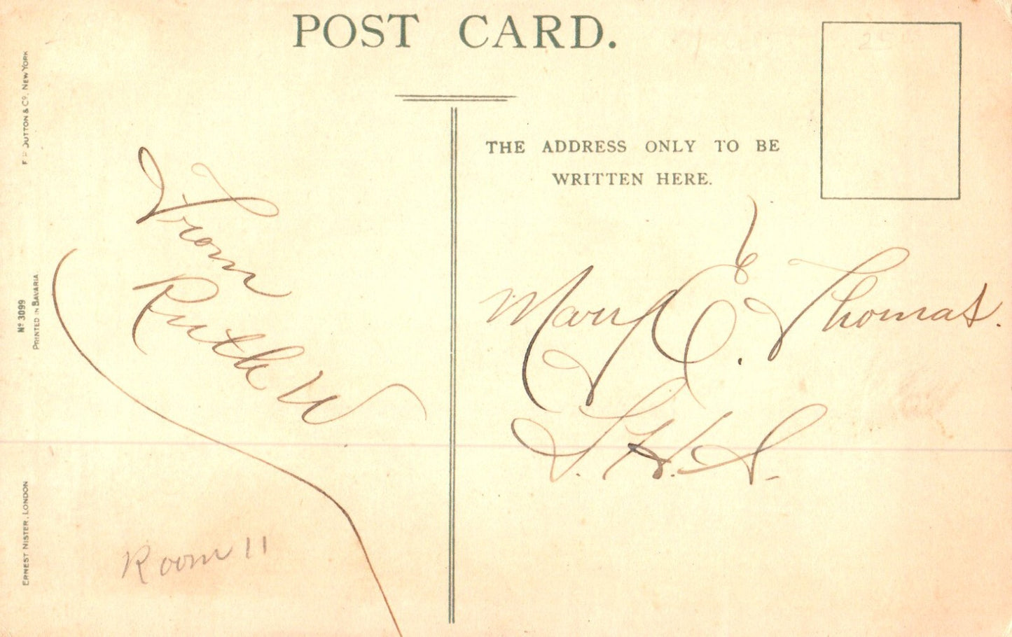 Valentine Beautiful Girl Big Bonnet Hat Ernest Nister 3099 c1910 Postcard