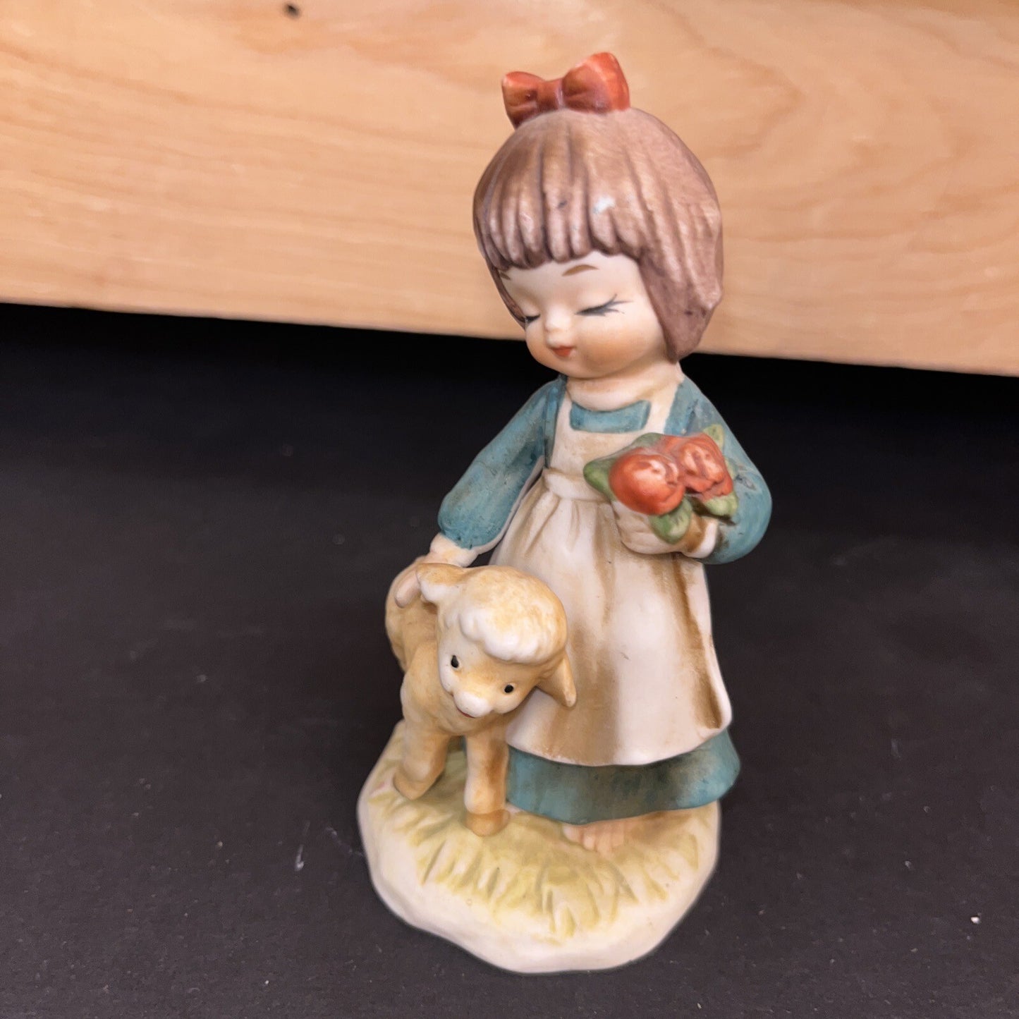 Vintage Lefton China Mary Had A Little Lamb Porcelain Figurine 2732
