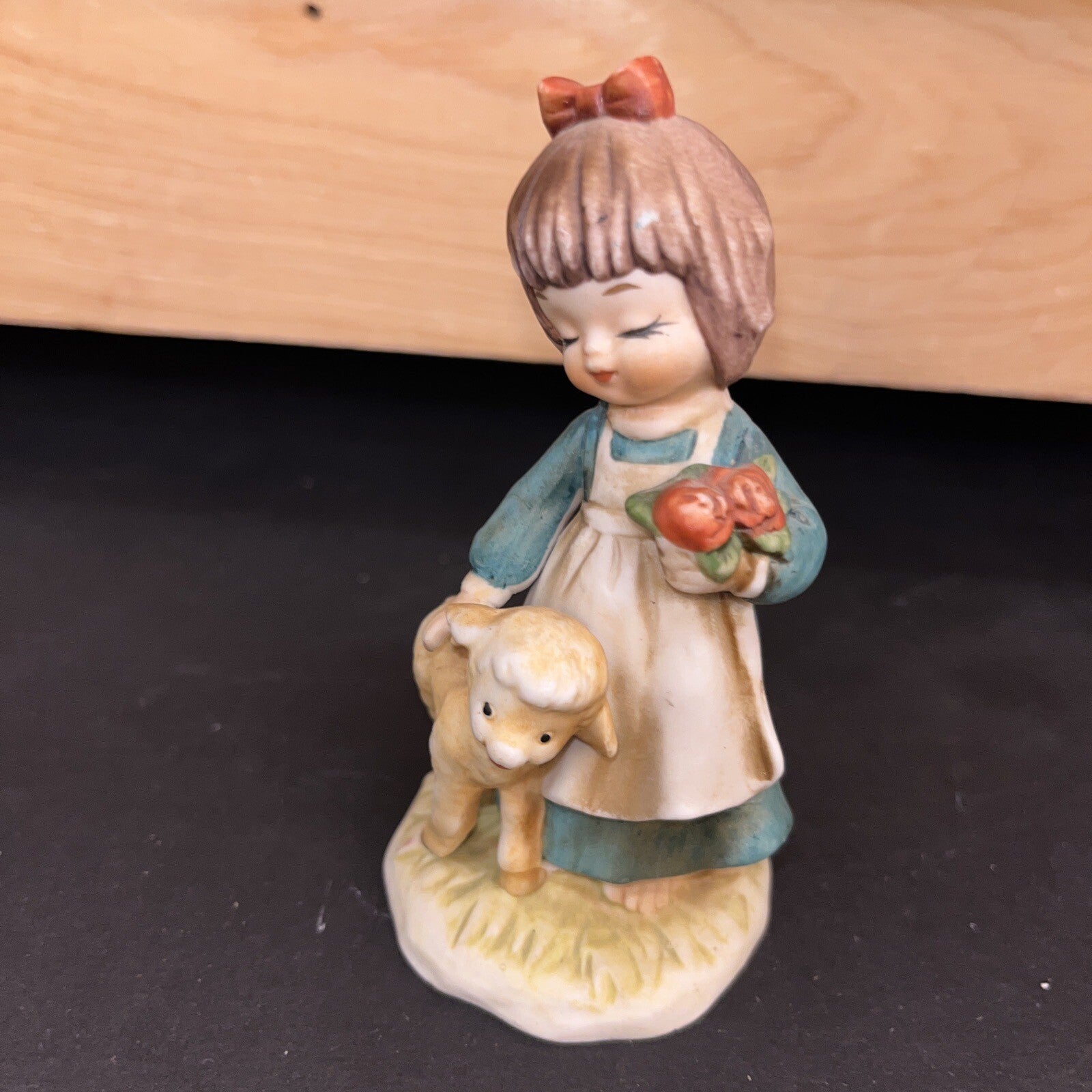 Vintage Lefton China Mary Had A Little Lamb Porcelain Figurine 2732