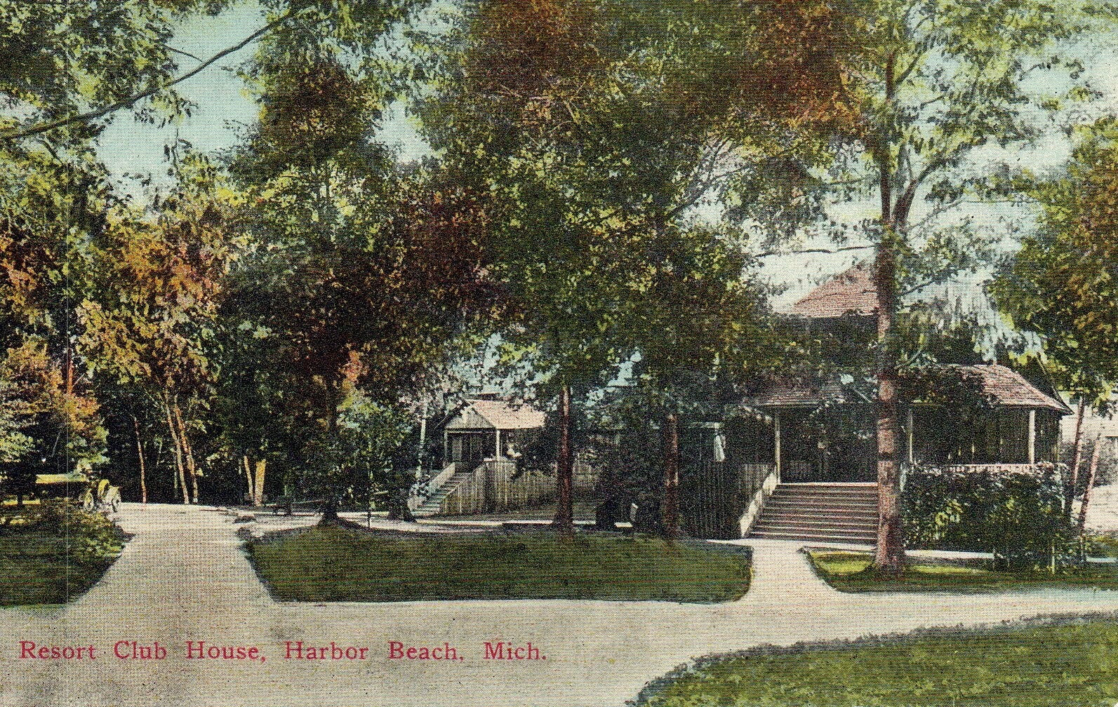 Resort Club House in Harbor Beach Michigan Michigan Mich MI Postcard