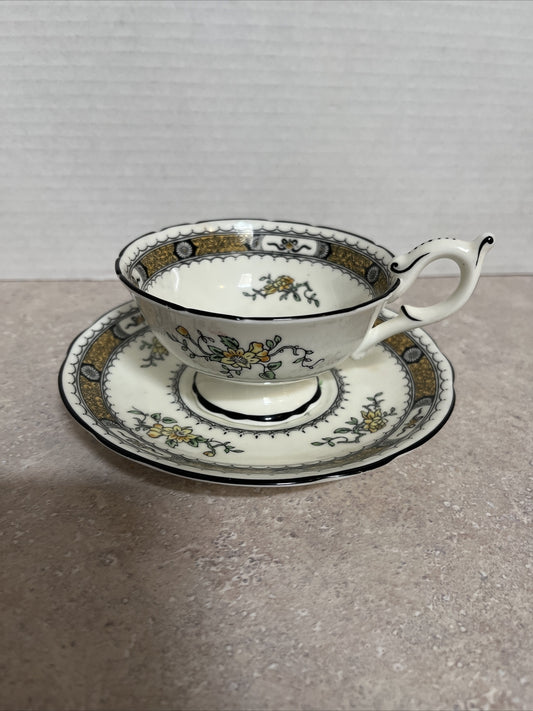 Antique Coalport England French Noble Yellow Tea Cup. numbered