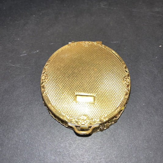 Rare Vintage Compact Gold Mesh 1950's Gold Tone Compact Powder/blush