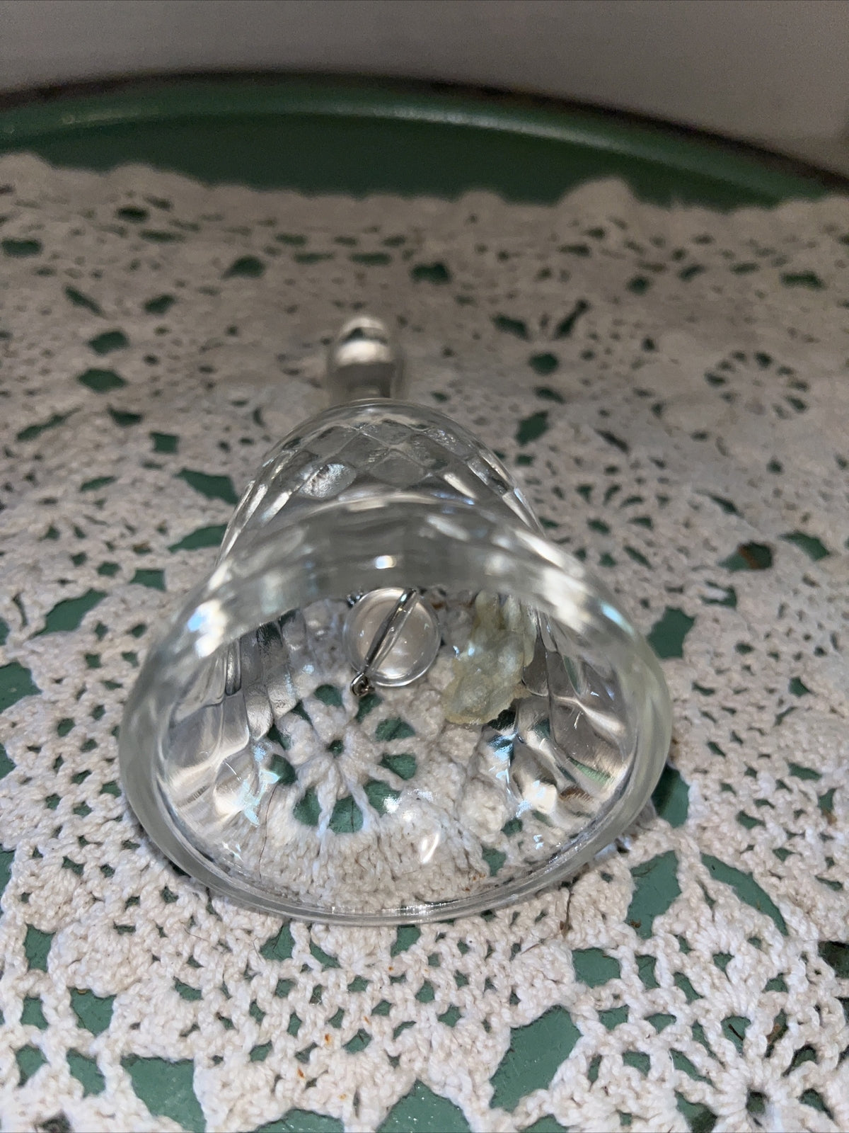 FENTON SMALL 4.5” Clear Diamond GLASS BELL