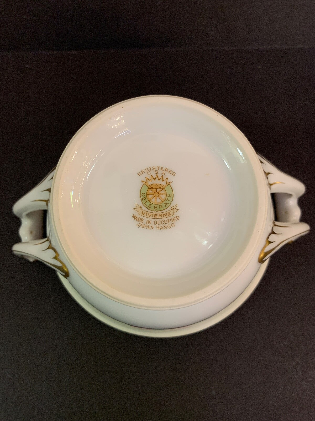 Vivienne Made in Japan Vintage Floral and Gold Pattern Cream & Sugar