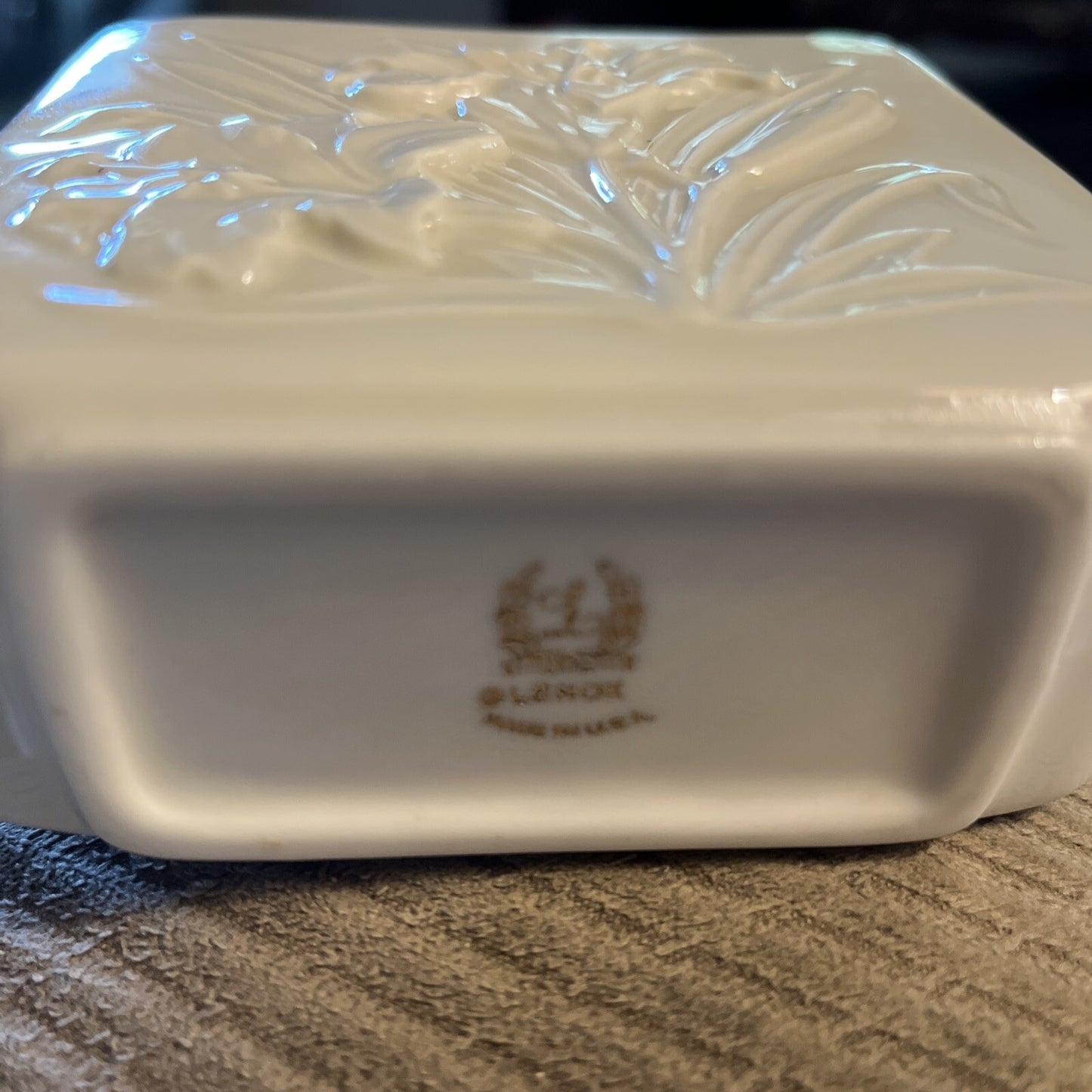 Lenox China Tiger Lily Square Vase Trimmed 24K Gold No Box