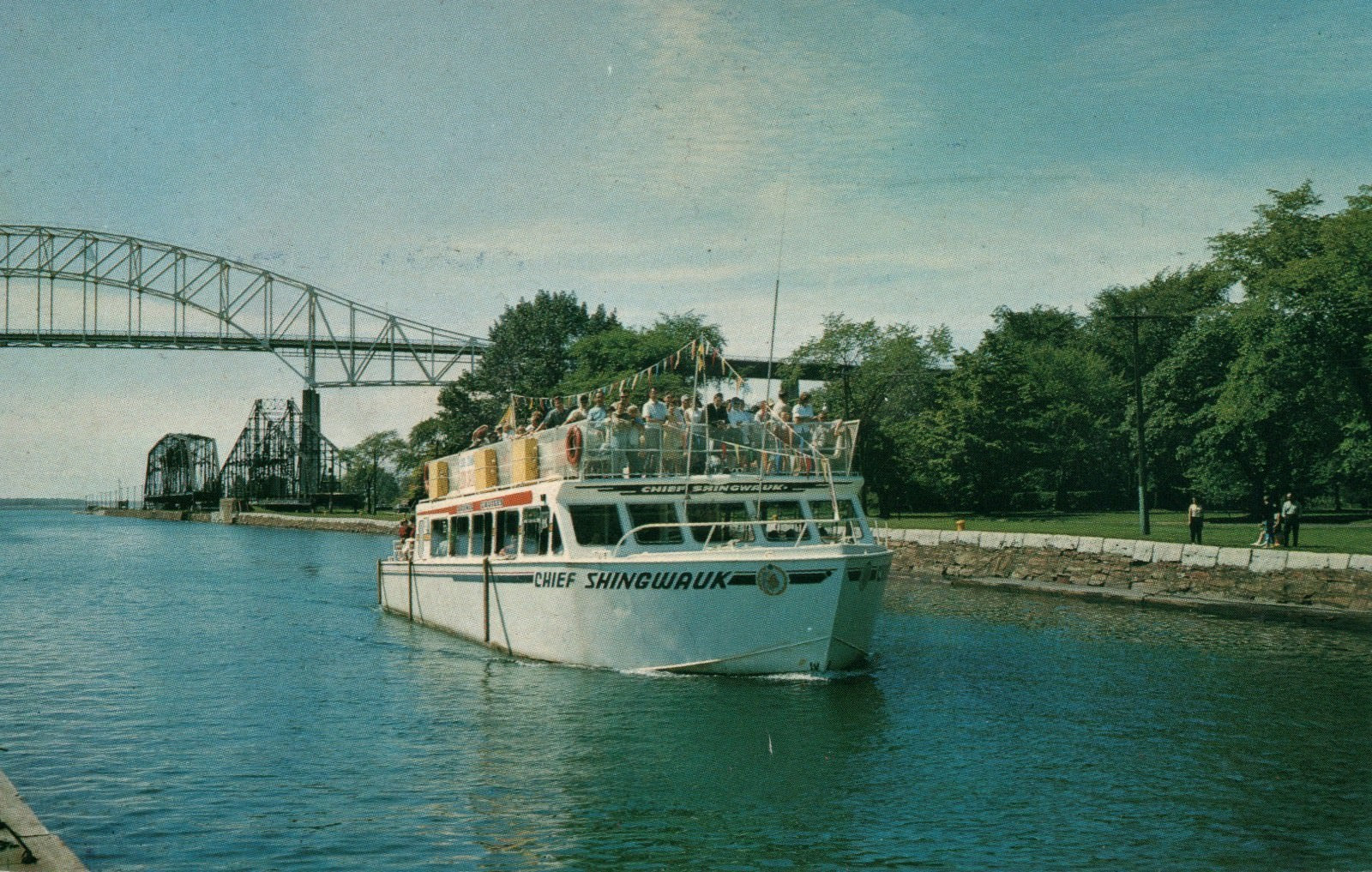 Chief Shingwauk Cruise Boat Sault Ste Marie MI Michigan Ship Postcard