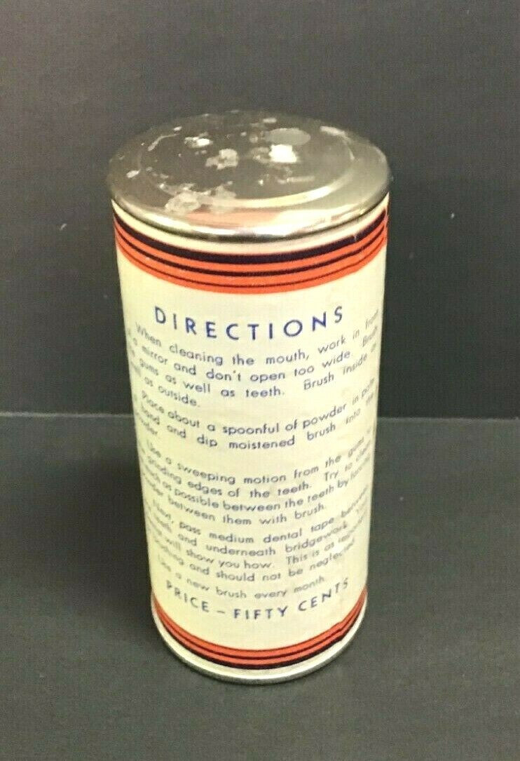 Rare Vintage Doctor Dr Roberts Dental Powder Cylinder Tin