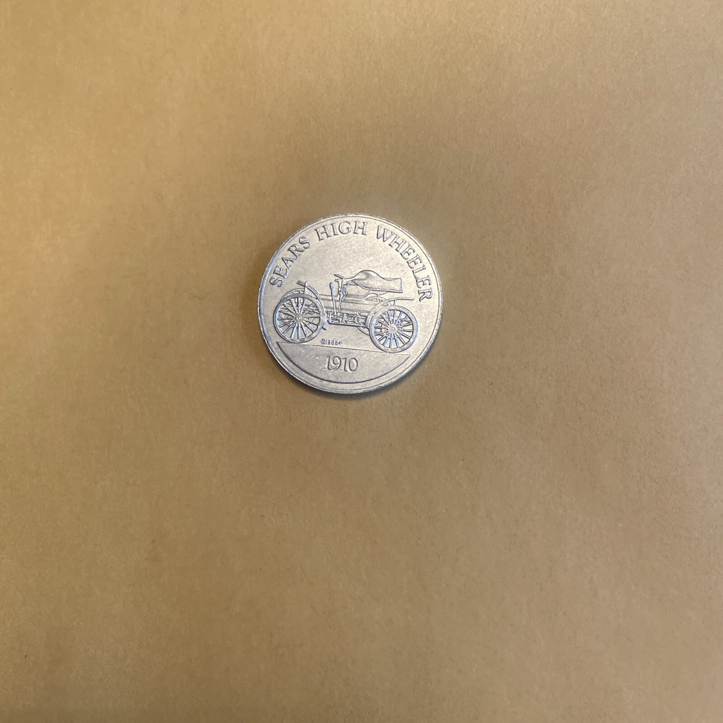 1910 Sears High Wheeler Sunoco Oil Commemorative Token Antique Car Coin Franklin