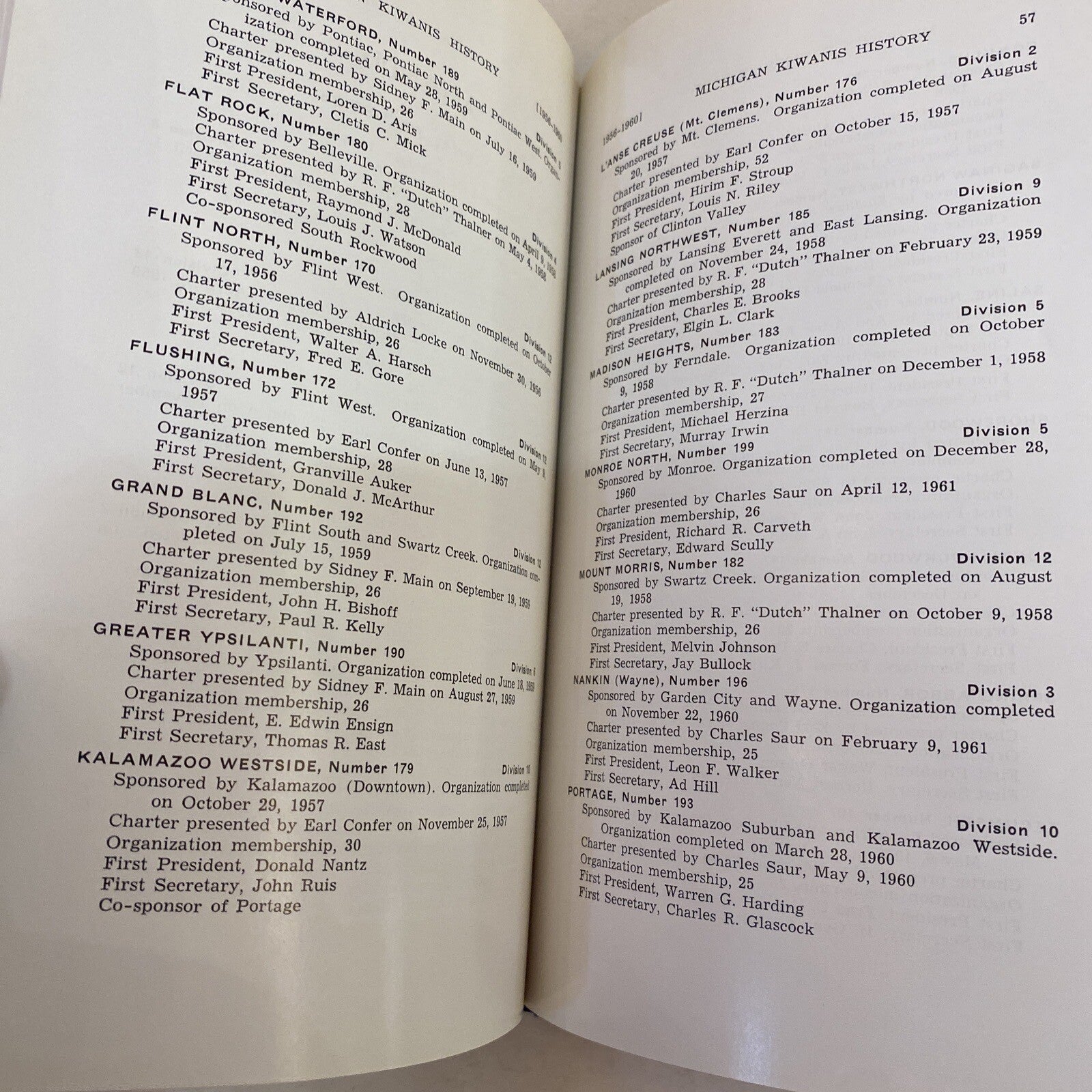 A History of Kiwanis in Michigan 1950-1960  (1964) by  Richard Wysong