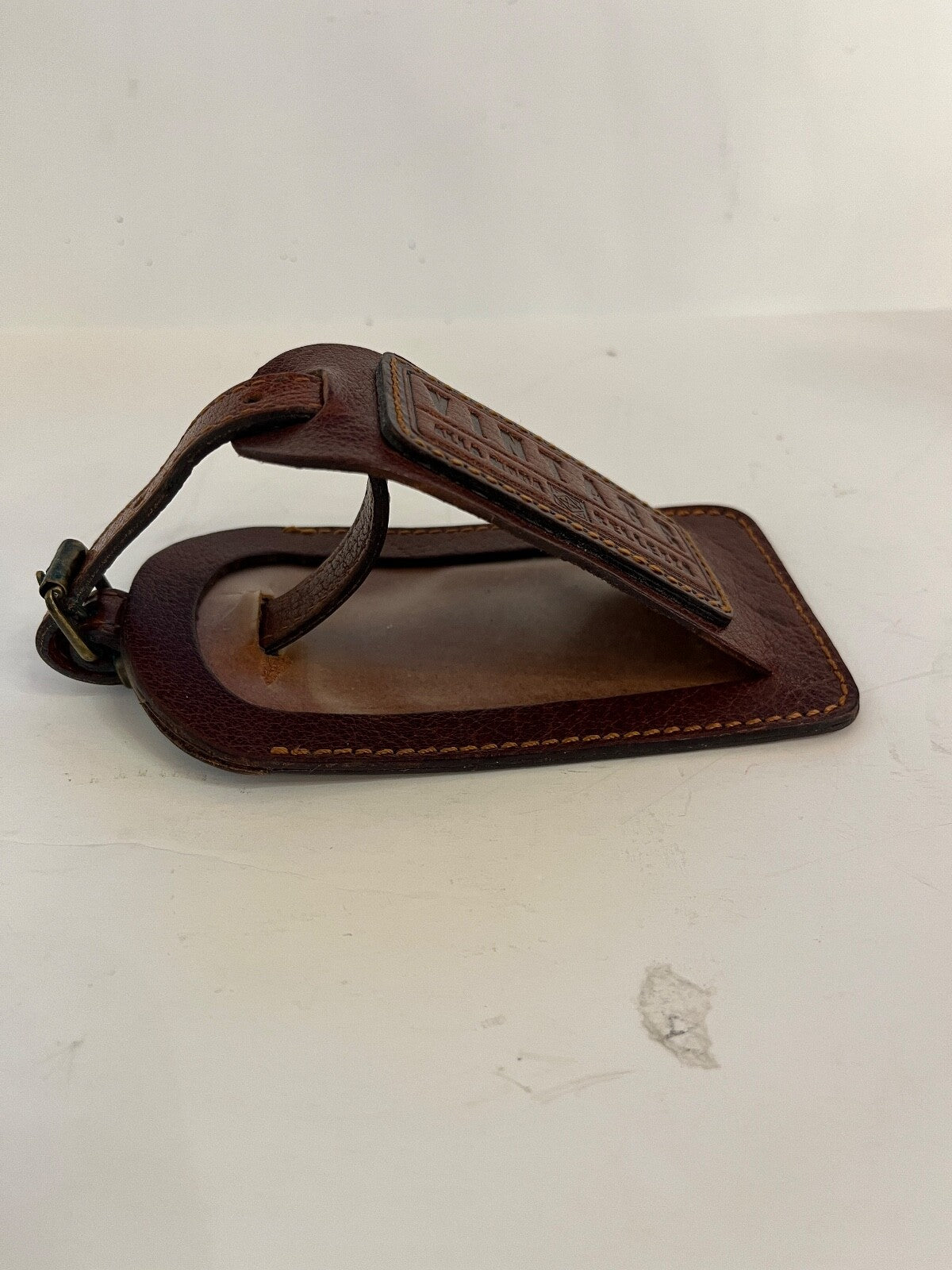 Vintage Alla Noda Bellezza Leather Luggage Tag 