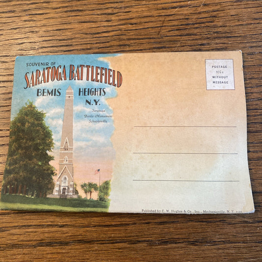 Saratoga Battlefield Bemis Heights New York NY Postcard Souvenir Folder