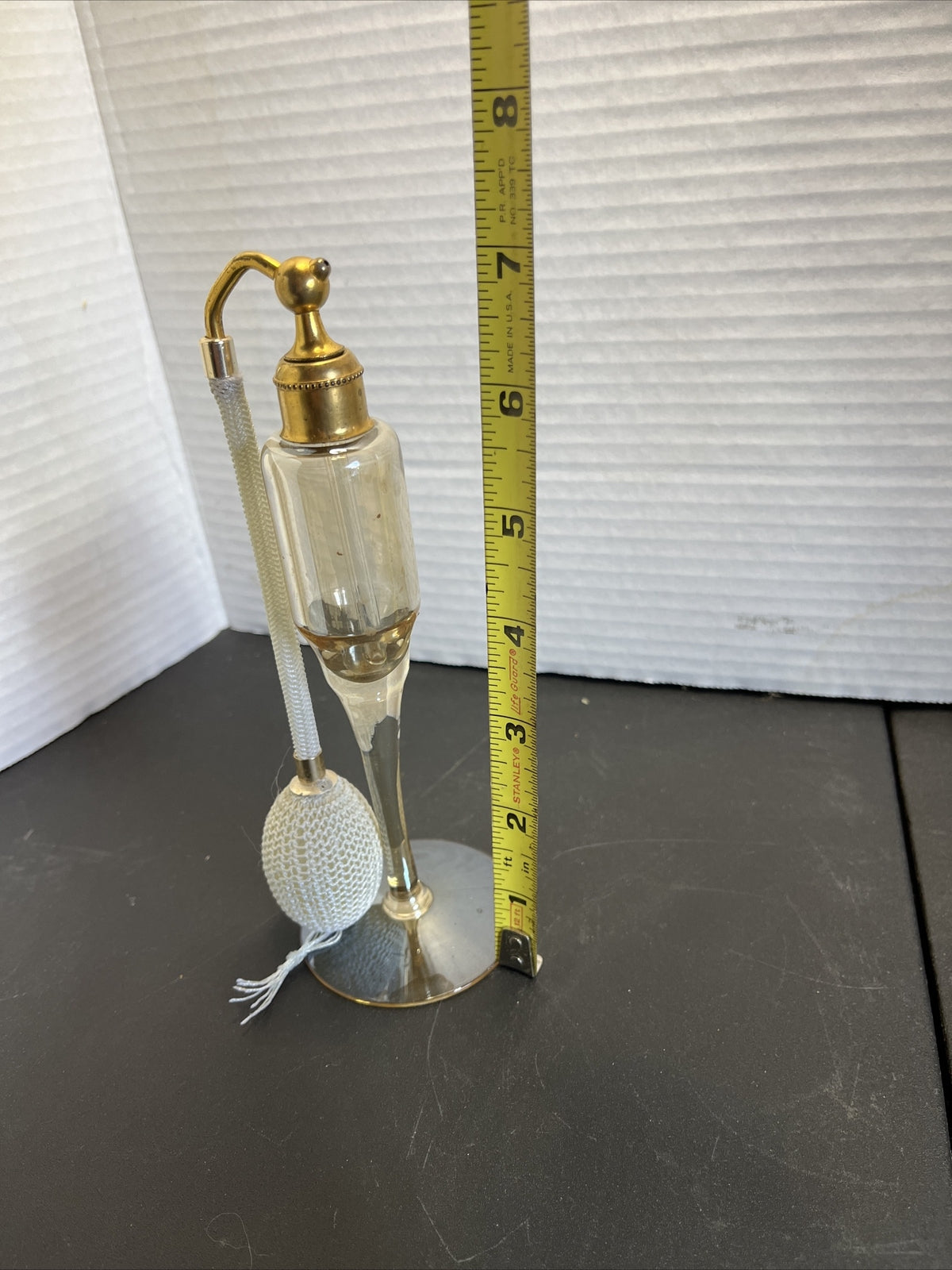 Vintage Perfume Atomizer Bottle Amberine 7" Gold 
