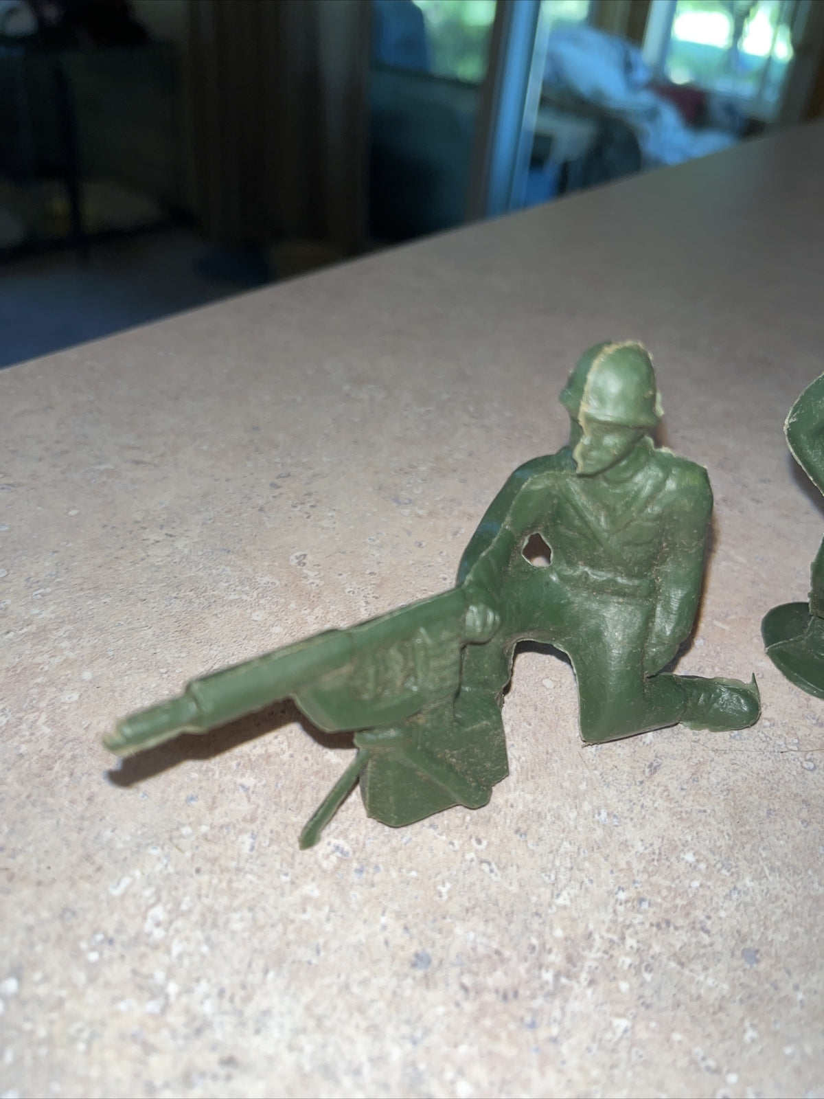 Vintage Marx 4” Plastic US Army Toy Soldiers Olive Green (Reissue?) Lot of 3