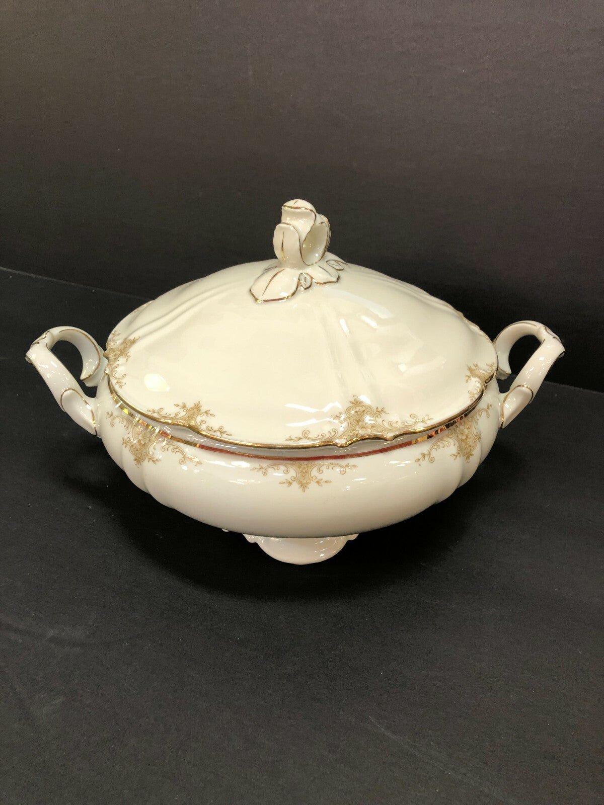 Hutschenreuther  Covered Round Serving Bowl 9" x 6 "tall w lid ivory 