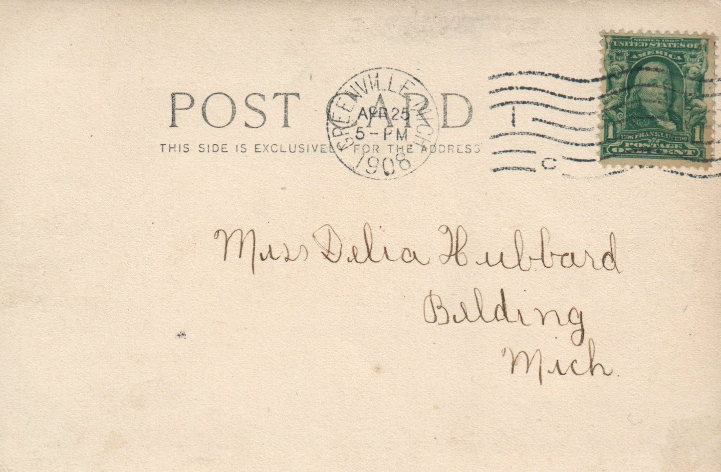 Union School High School Greenville Michigan Mich MI Postcard RPPC 