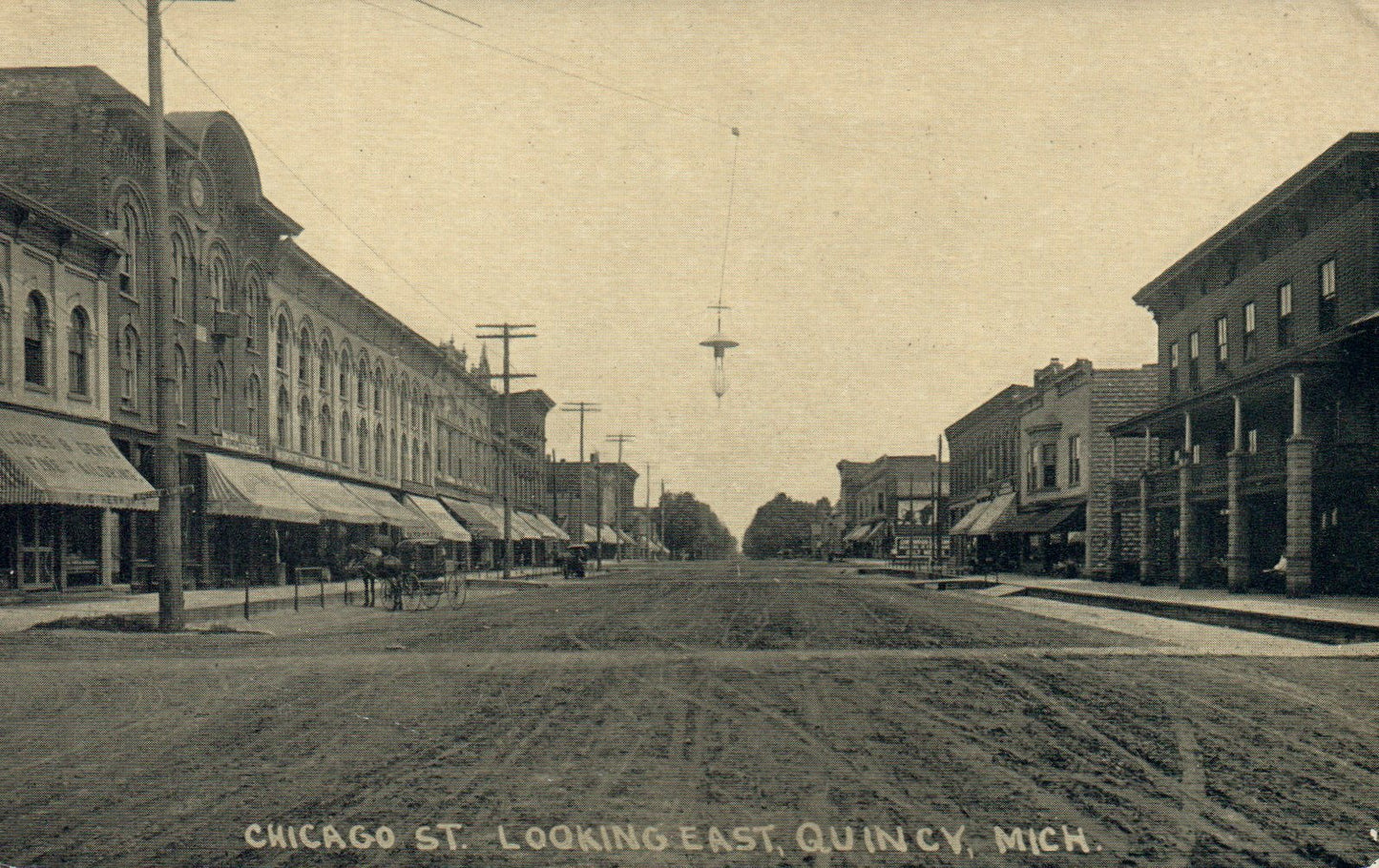 Chicago St Looking East Quincy Michigan Mich MI Postcard