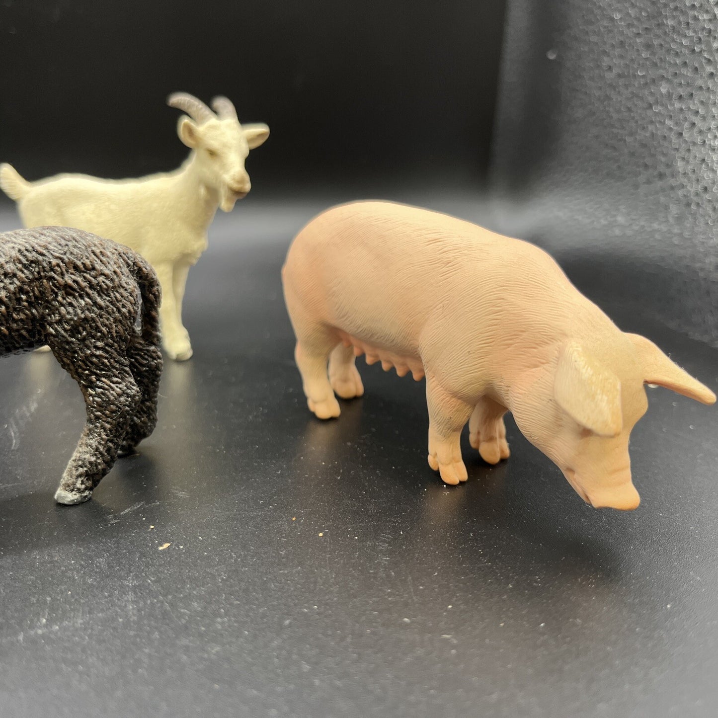 Schiech Animal Figurines.  Pig, Lamb, Sheep & Goat