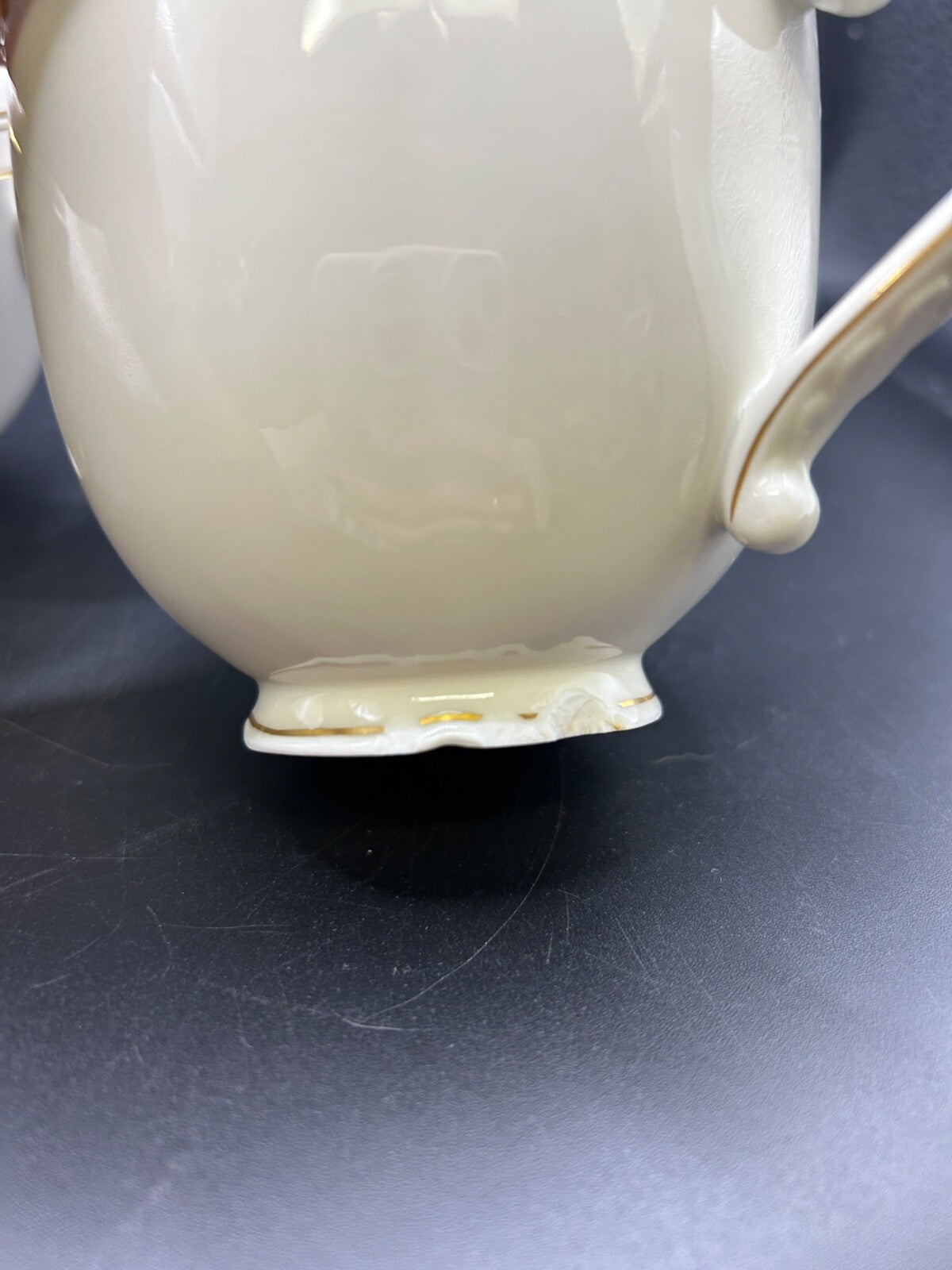 RARE Waldershof Bavaria Germany Sugar and Creamer with Gold Rim