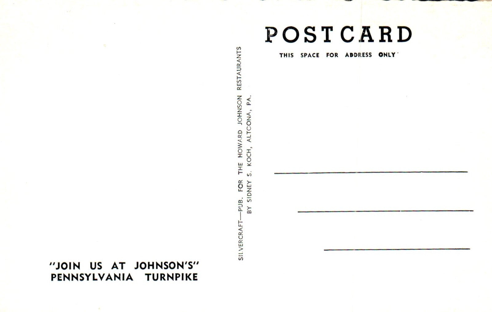 Beautiful Howard Johnson Restaurant on Glory Highway Pennsylvania PA Postcard