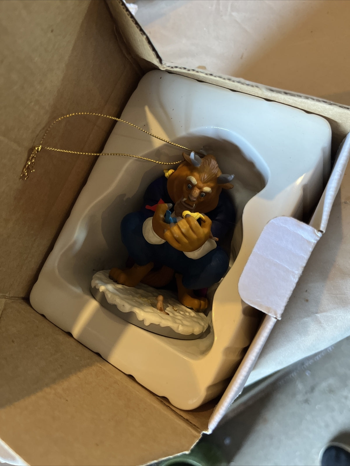 BEAUTY AND THE BEAST DCO VINTAGE DISNEY CHRISTMAS ORNAMENT FROM GROLIER