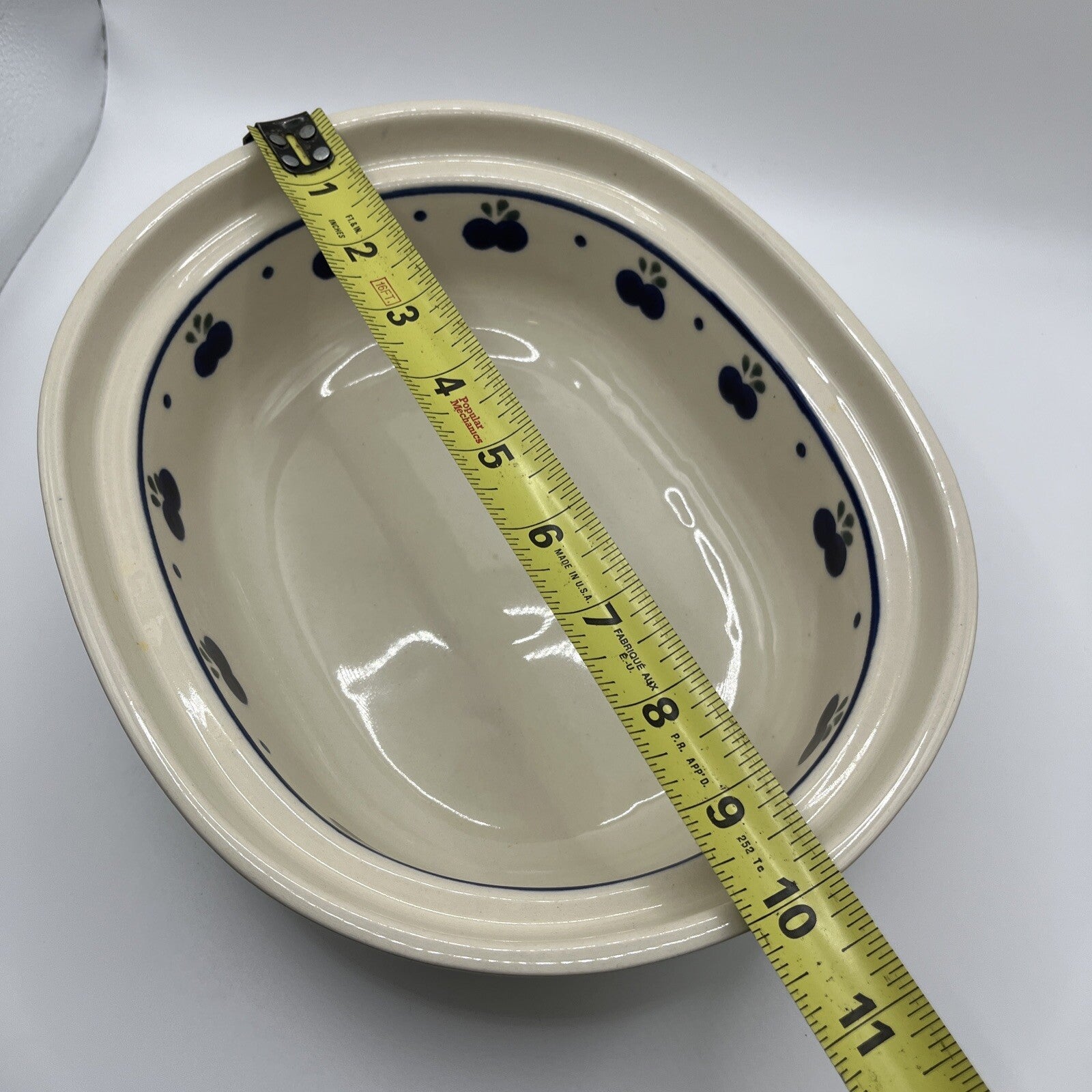 Polish Pottery Wild Blueberries Deep Bowl with Top 8” X 10”