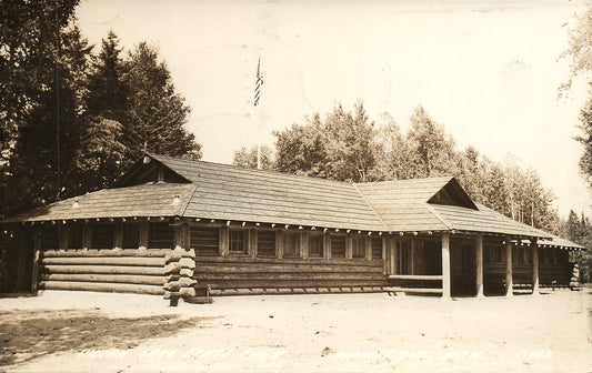 1940 RPPC Real Photo Indian Lake State Park Manistique MI MICH Michigan Postcard