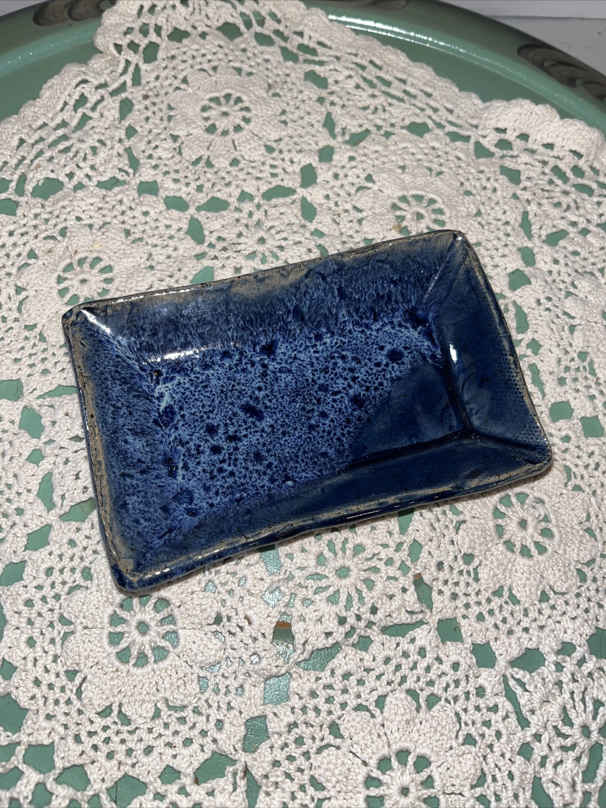 Studio Art Pottery Trinket Dish / Soap Dish  USA Made 5.25”