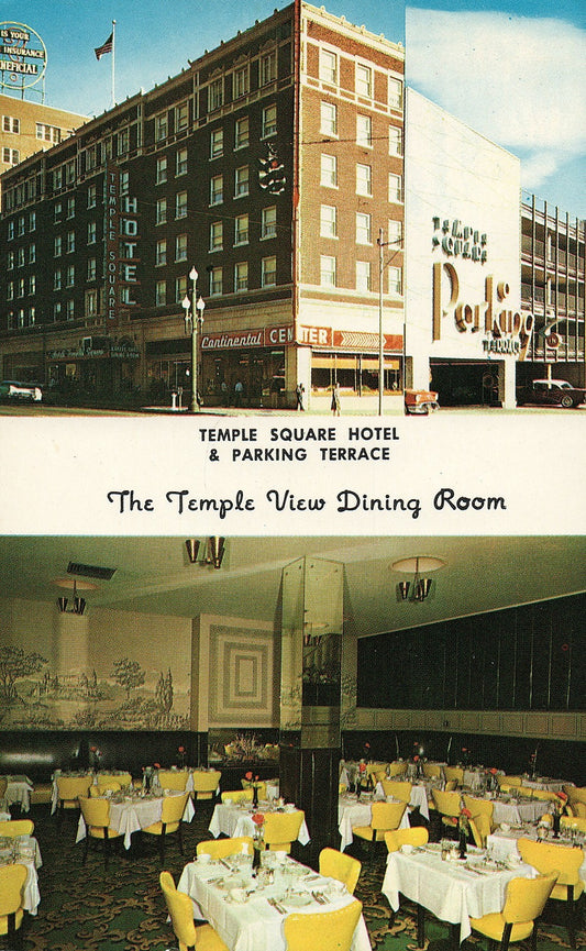 AAA Temple Square Hotel Parking Terrace Salt Lake City Utah Vintage Postcard