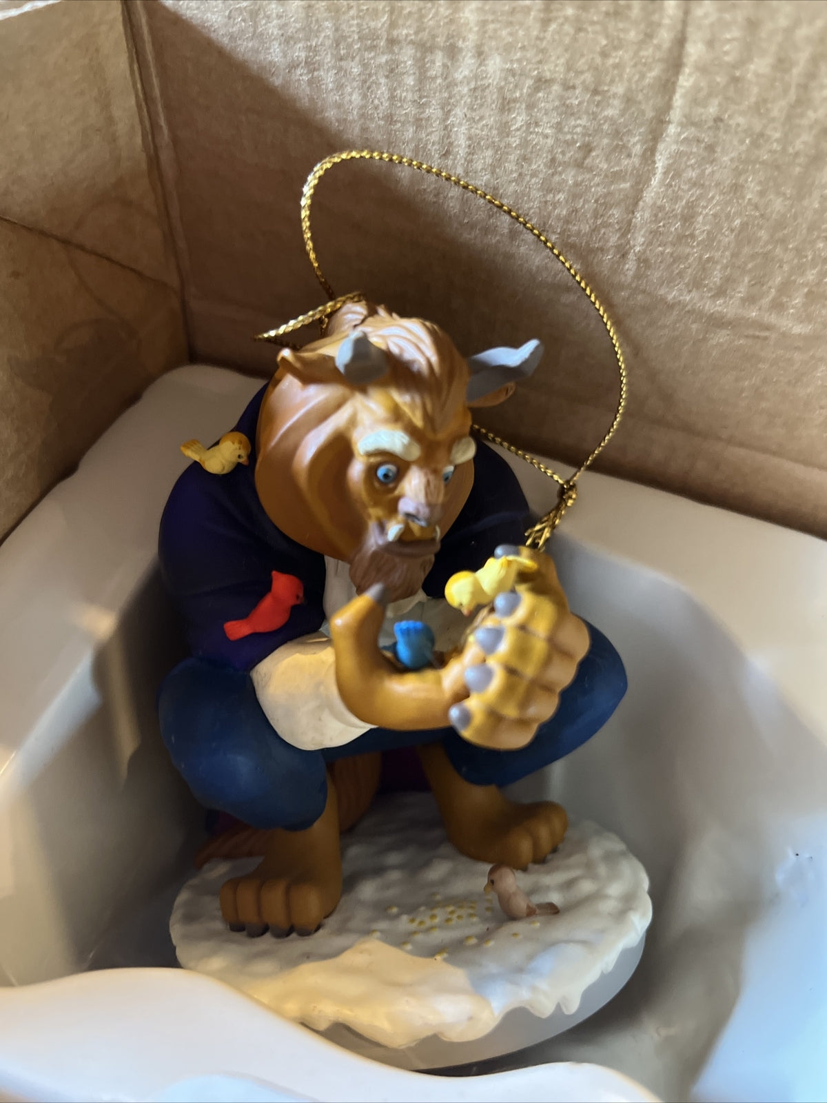 BEAUTY AND THE BEAST DCO VINTAGE DISNEY CHRISTMAS ORNAMENT FROM GROLIER