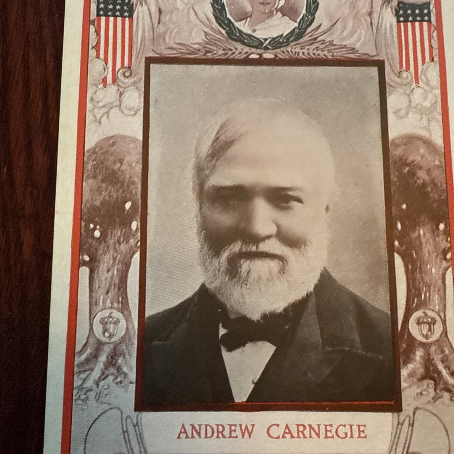 Andrew Carnegie by J I Austen Postcard Angels Trumpets c1910's *Scarce