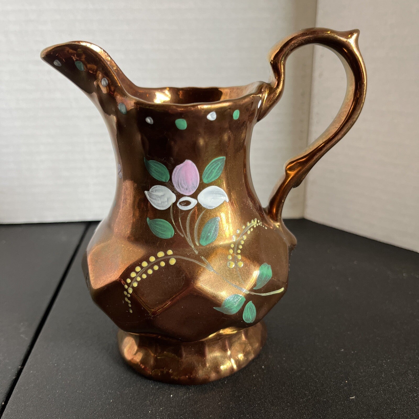 Copper Luster Pitcher by WADE - Made in England - Hand painted