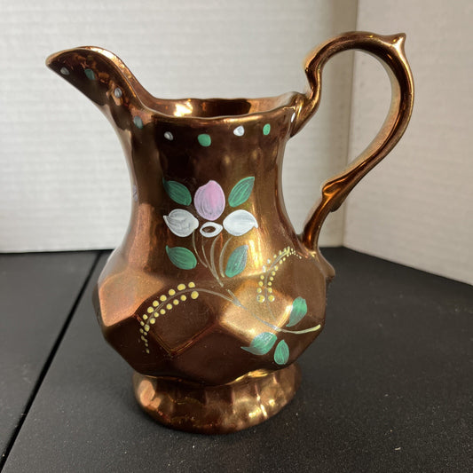 Copper Luster Pitcher by WADE - Made in England - Hand painted
