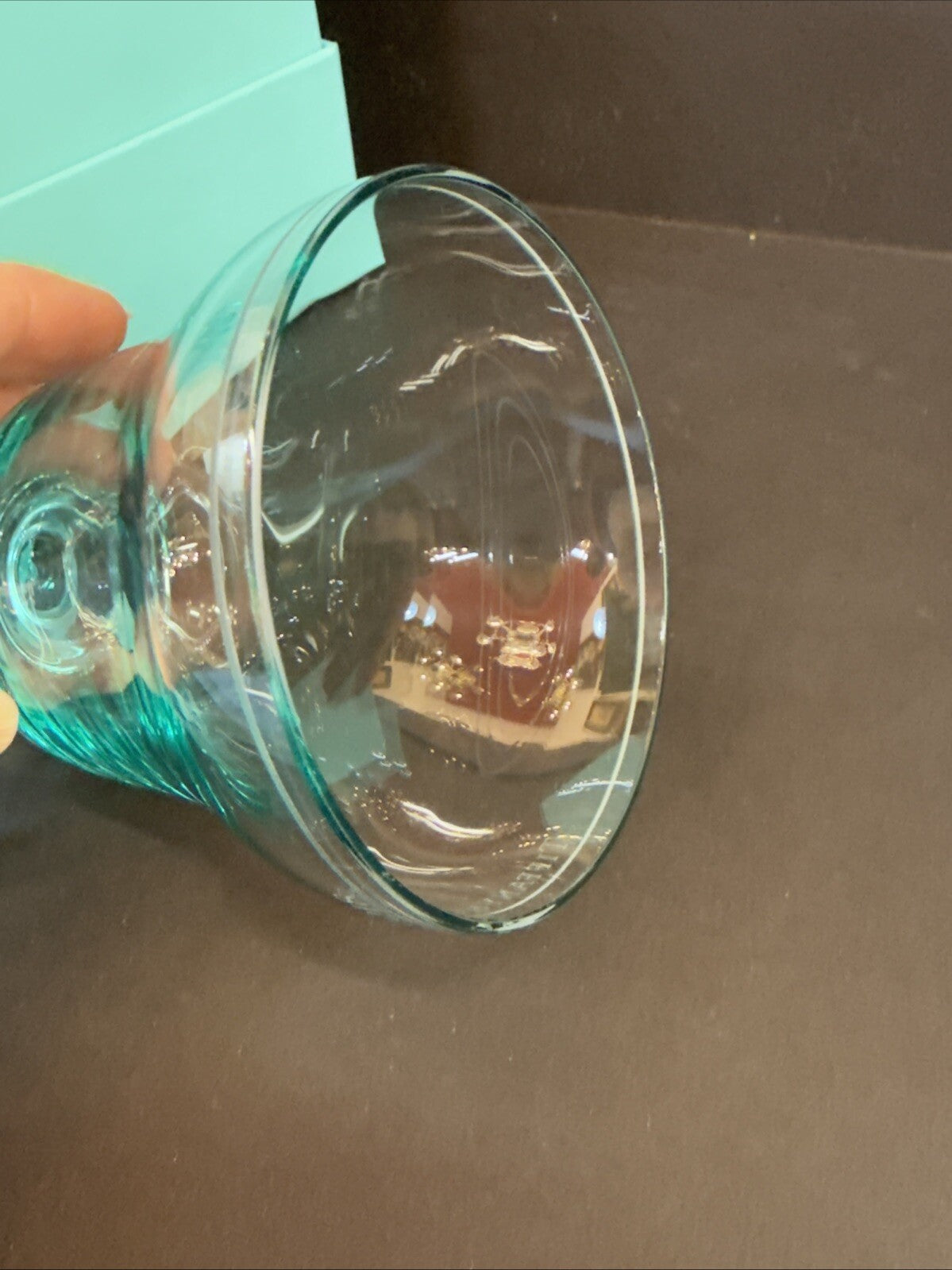 Tiffany & Co Blue Crystal Bell Ornament Glass WITH Ribbon & BOX 4½” 2018 Holiday