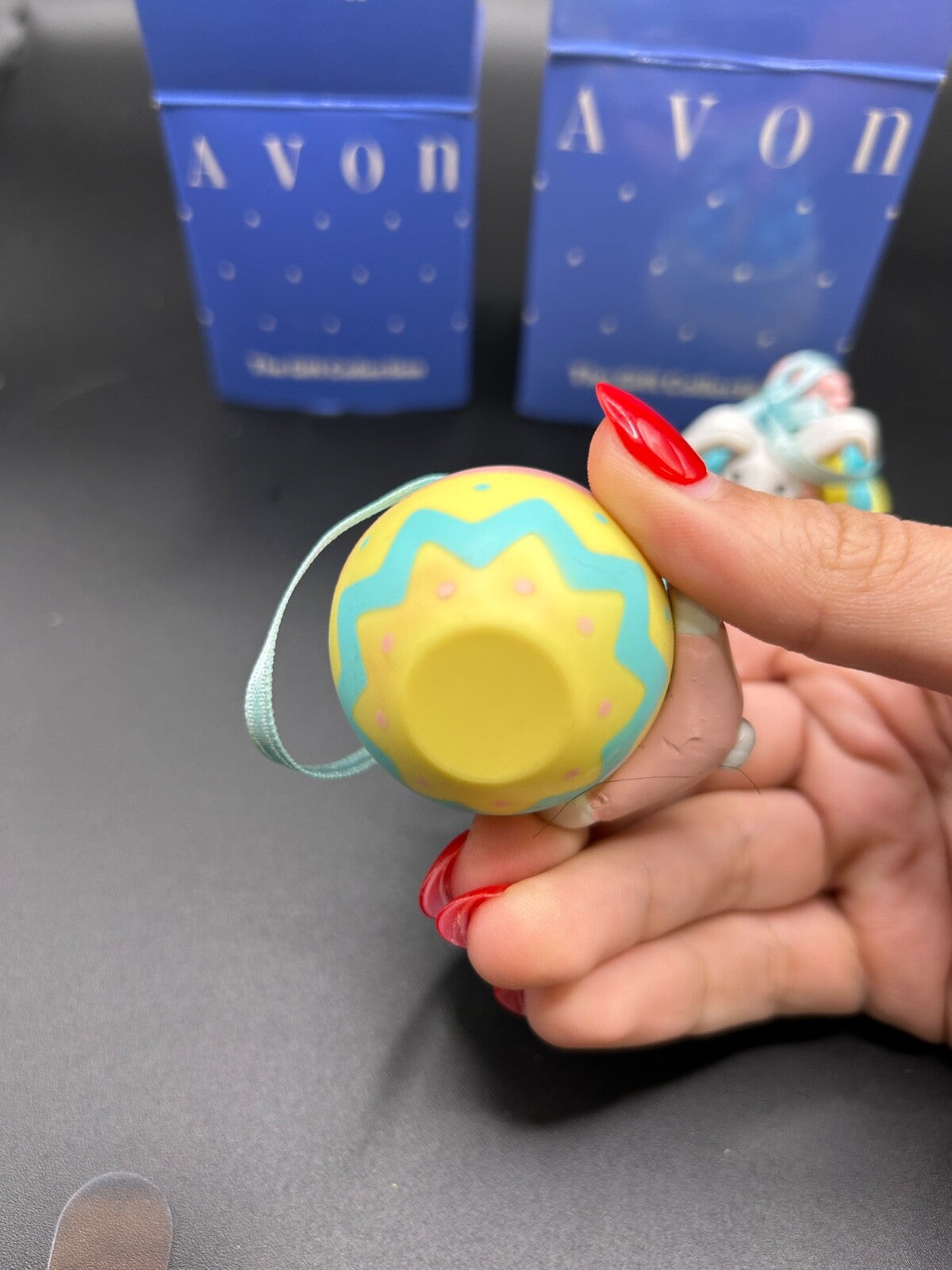 NEW Vintage AVON Busy Bunny Easter Ornament, Bunny with Basket and watering can!