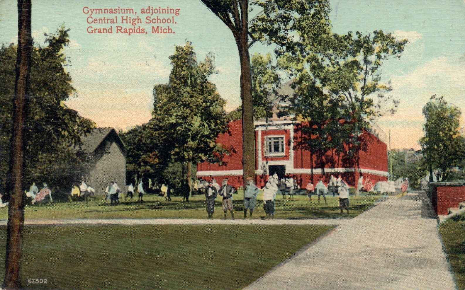 Gymnasium adjoining Central High School, Grand Rapids, Michigan MI Postcard