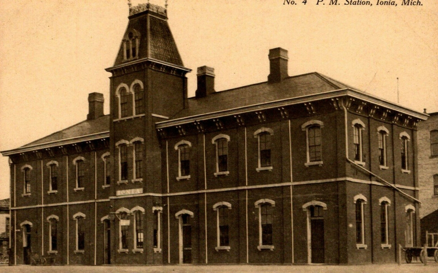 Building No. 4 P.M. Station Ionia Michigan MI Mich Postcard