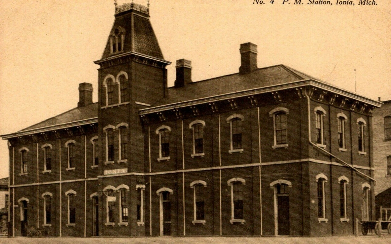 Building No. 4 P.M. Station Ionia Michigan MI Mich Postcard