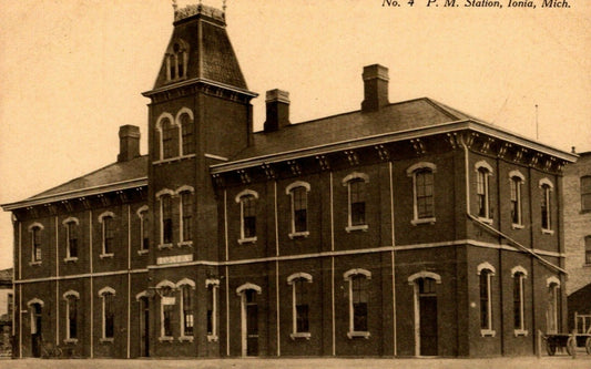 Building No. 4 P.M. Station Ionia Michigan MI Mich Postcard