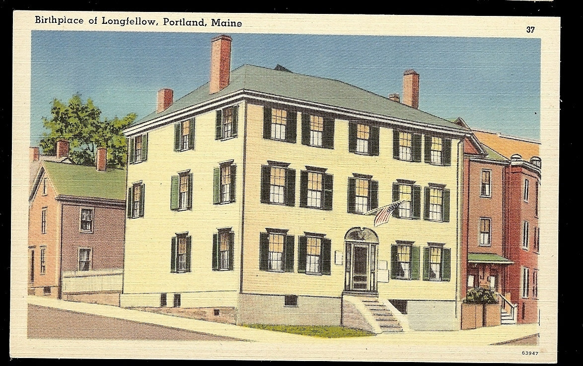 Birthplace of Longfellow Portland Maine ME Postcard