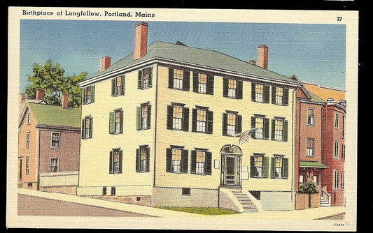 Birthplace of Longfellow Portland Maine ME Postcard