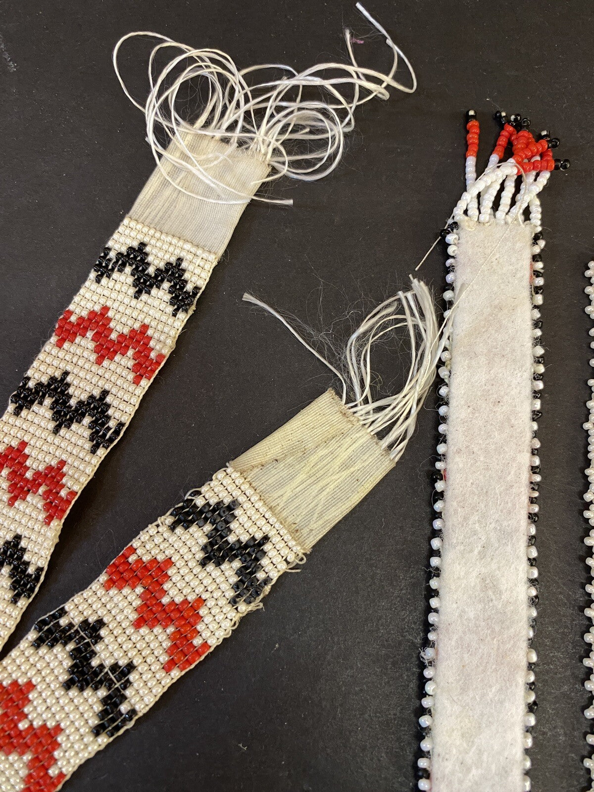 3 Women’s Boho Native Indian Beaded Sample pieces Diamond Red Blue Beaded