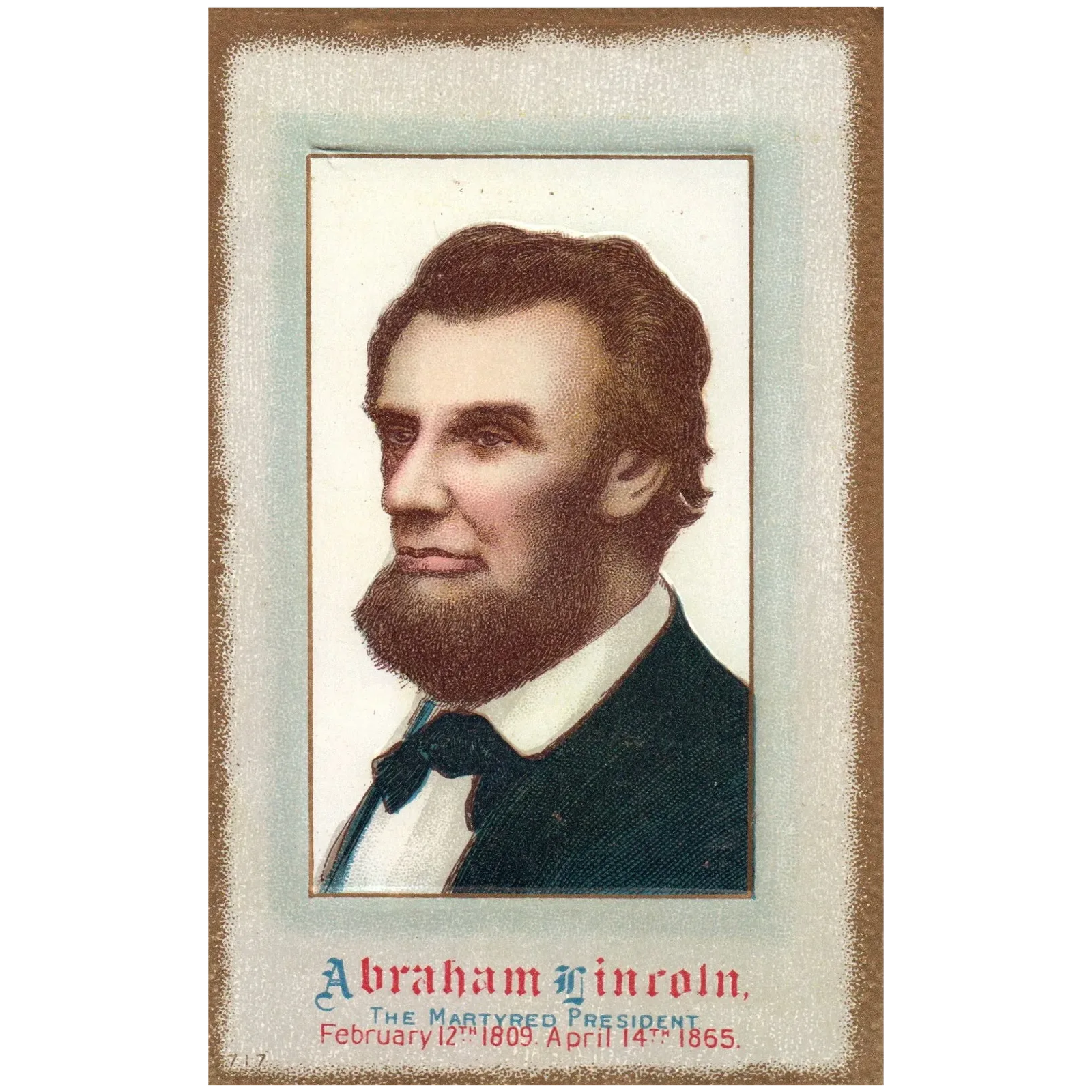 Abraham Lincoln The Martyred President Vintage Patriotic President Postcard